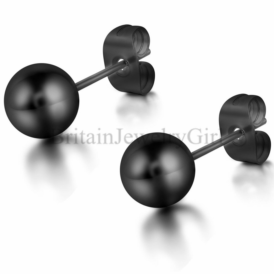 3mm8mm Stainless Steel Round Ball Ear Stud Earrings Barbell Piercing