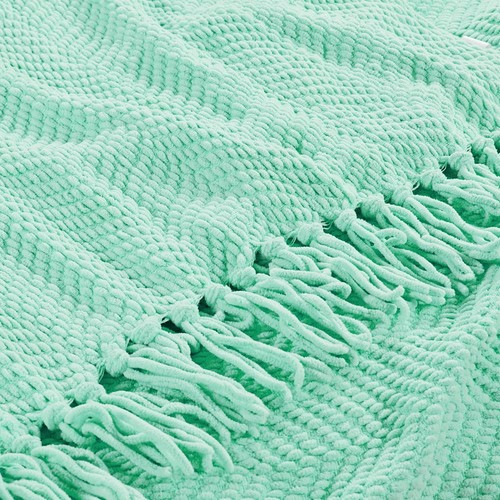Boho Knitted Throw Blanket – Tweed Texture, Tassels, Lightweight Couch Bed Decor - Picture 269 of 337