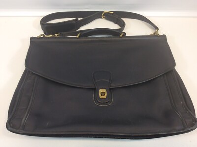 バッグ Coach Beekman Leather Briefcase 5266 Coach G7C- 5266 Vintage Beekman Black Briefcase/Laptop Bag W