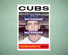 Freddie Burdette Chicago Cubs 1964 Style Custom Baseball Art Card