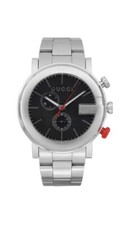 Gucci G Chrono Stainless Steel Black Dial Quartz Mens Watch YA101361, Display