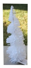 15" Mini Christmas Snowed White Tree Pine Tree Mantel Tabletop Decor Ornament