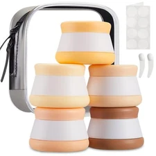 Travel Containers for Toiletries TSA Approved Silicone Cream Jars Travel Size...
