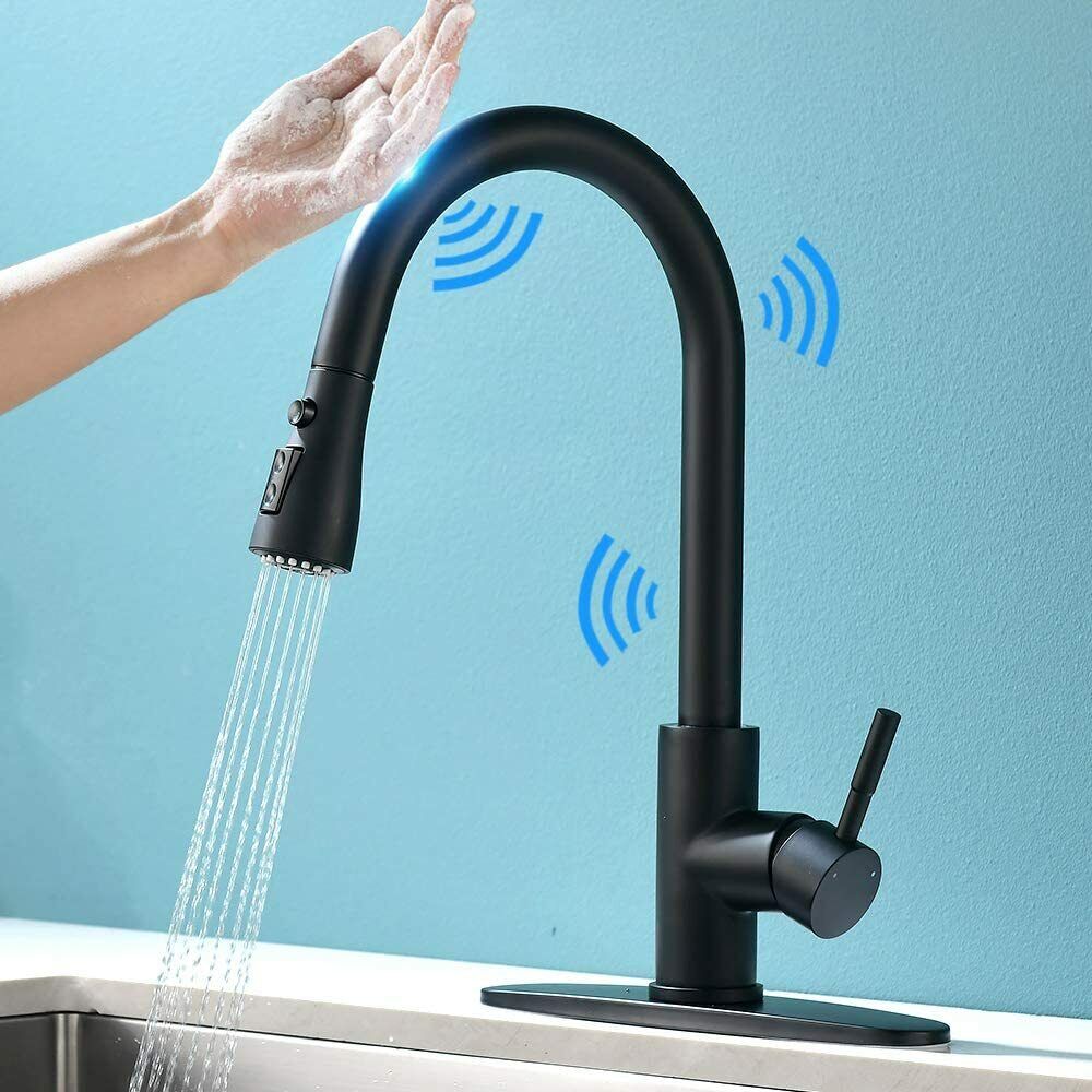 Sensor Touch Kitchen Ranking TOP16 Sink Faucet Matte Pull Los Angeles Mall Swivel Down Sprayer