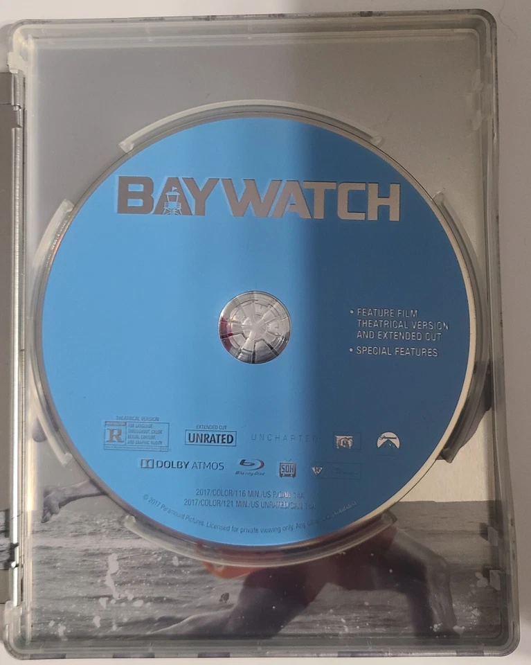 Baywatch (BluRay) Steelbook Good Condition Dwayne Johnson Comedy - Image 3 of 4