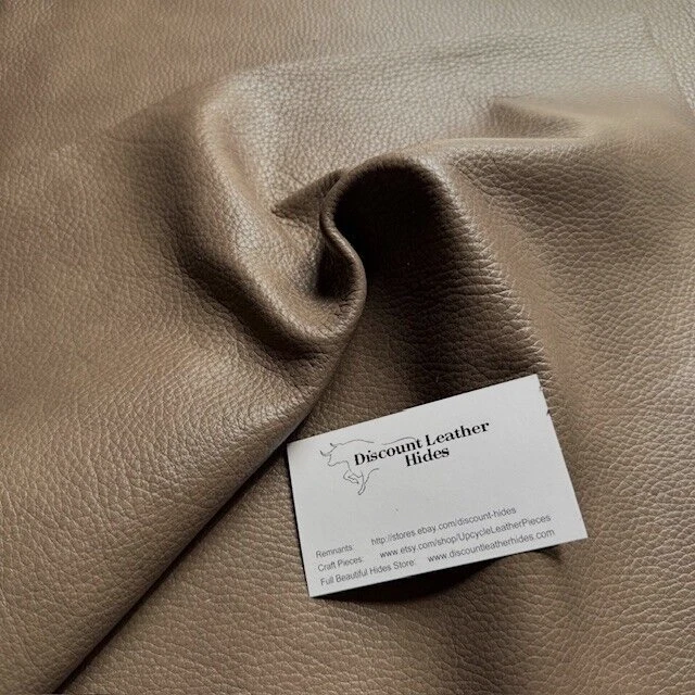 Toasted Almond Leather Remnant with a Rich Pebble Grain AB 10 - Image 2 of 4