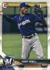 2018 Bowman Draft #BD-61 Korry Howell Milwaukee Brewers RC ROOKIE