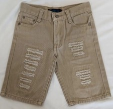 DIAMOND STASH Boy Bermuda Short Pants Size 6 Beige Cotton 100 Distressed