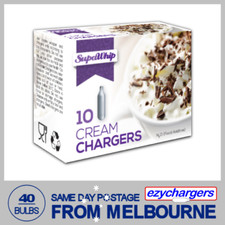 40 CHARGERS SUPAWHIP CREAM BULBS 10 PACK X 4 WHIPPER