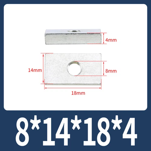 Rechteckige Vierkantmuttern Gleitblöcke für Alu Zubehör, mechanische Ausrüstung - Picture 62 of 73