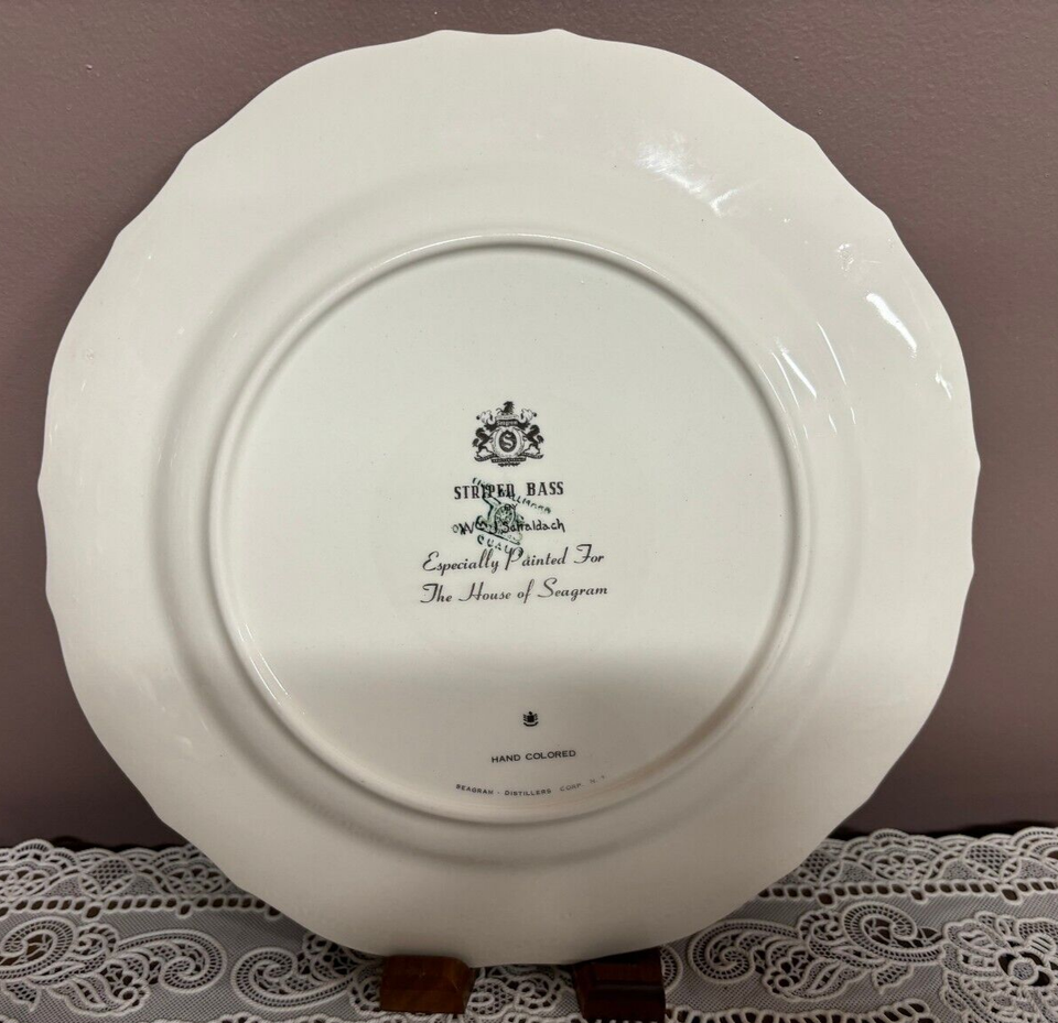 Vintage Plate by DeLano Studios Fish Series House Seagram Striped