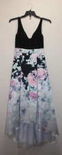JUMP APPAREL BALL GOWN PROM DRESS FLORAL BLACK & MULTICOLOR SIZE 5/6