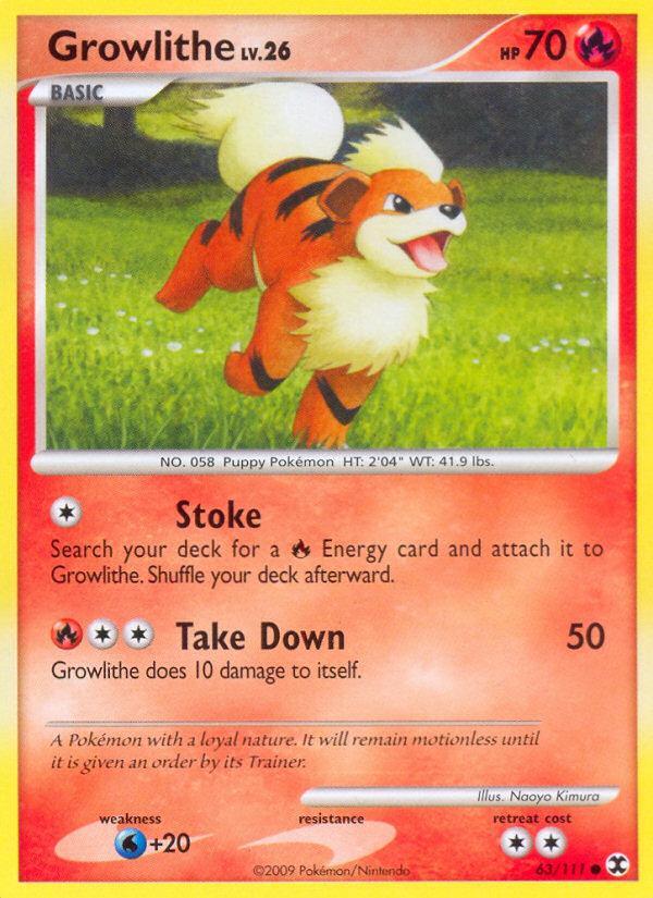 Pokemon Growlithe (63/120) Rising Rivals LP