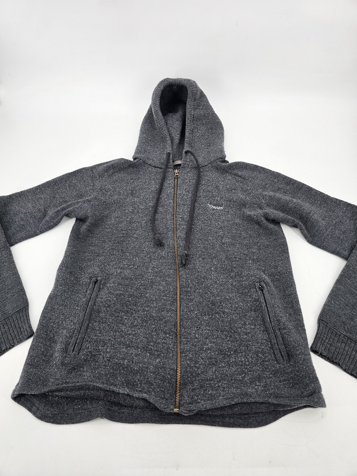 HOWIES 100% WOOL FULL ZIP JACKET WOMEN'S SIZE LARGE DARK GRAY
