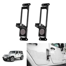 2x Door Hinge Step Metal Folding Foot Peg for 2007+ Jeep Wrangler JK JL JT Black