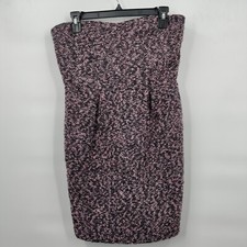 Monteau Tweed Fuzz Bodycon Sweetheart Strapless Mini Dress Small Women Pink
