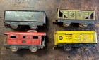 Antique Marx 1920s-30s Tin Toy Train Carriages Rolling Stock Made in USA.