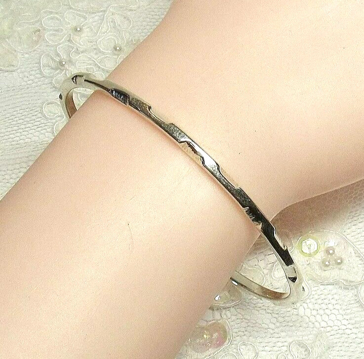 VTG Solid Sterling Silver Bangle Bracelet Jewelry… - image 5