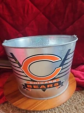 Chicago Bears Wincraft NFL 17 qt quart galvanized steel pail bucket Tailgating 