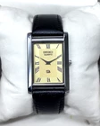 Vintage Refurbished Seiko Slim Tank Yellow Quartz Japan Men's Wrist Watch