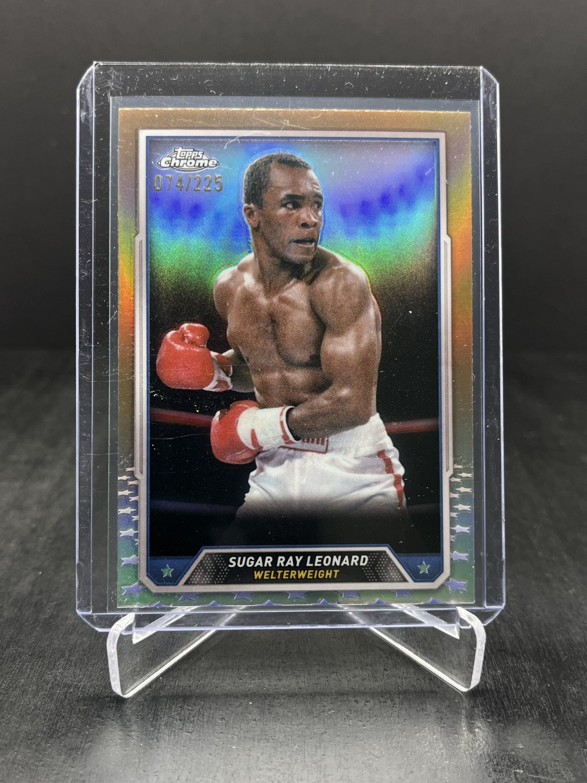 2024 Topps Chrome Boxing Sugar Ray Leonard Bronze Refractor 074/225 #29