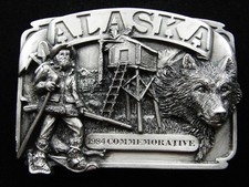 RG07143 NOS VINTAGE 1984  ALASKA  STATE COMMEMORATIVE BELT BUCKLE