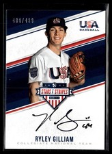 2018 Panini Stars & Stripes CNT Signatures Black Ink Ryley Gilliam Auto 480/499