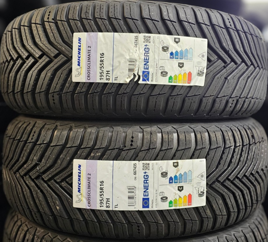 2X NEW MICHELIN CROSSCLIMATE 2 195/55 R16 87H 195 55 16 ALL SEASON
