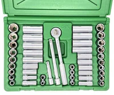 SK 94547 3/8'' 47 Piece 6 Pt Standard & Deep Metric & SAE Socket Set