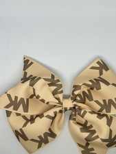 Ribbon Hair Bow Tan MK Hair Clip