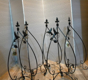 Hummingbird Plant Stand Lot of 5 Stands Black Metal 12 Pound Capacity 30 x 15