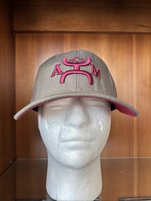 Hooey A&M Hat Flexfit S/M Gray Maroon Embroidered Logo Cap Yupoong