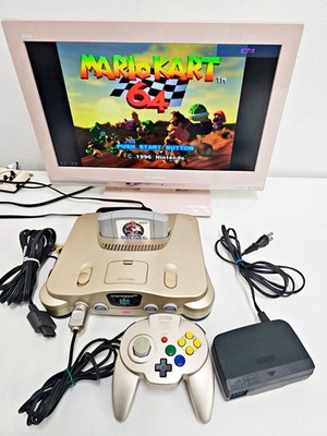 Nintendo 64 Console Gold & Mini HORI 607 JAPAN | eBay
