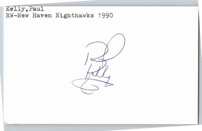1980's -Paul Kelly- Signed/Autograph/Auto Index Card Los Angeles Kings NHL