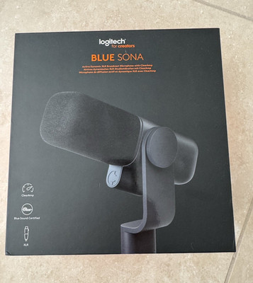 Logitech Blue Sona Dynamic XLR Mic Supercardioid for Broadcasting ClearAmp Black