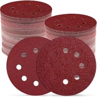 110 StüCk Schleifpapier 125Mm Klett, Schleifscheiben Klett 125Mm 8 Loch Rund