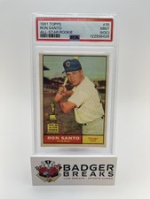 1961 TOPPS BASEBALL RON SANTO #35 ALL-STAR ROOKIE GRADED PSA 9 (OC) MINT JR