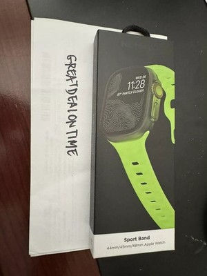 NOMAD Apple Watch Sport Strap FKM Band Glow 45/49mm M/L New Authentic Rare 1.0