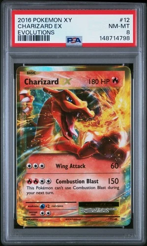 2016 POKEMON XY EVOLUTIONS #12 CHARIZARD EX PSA 8
