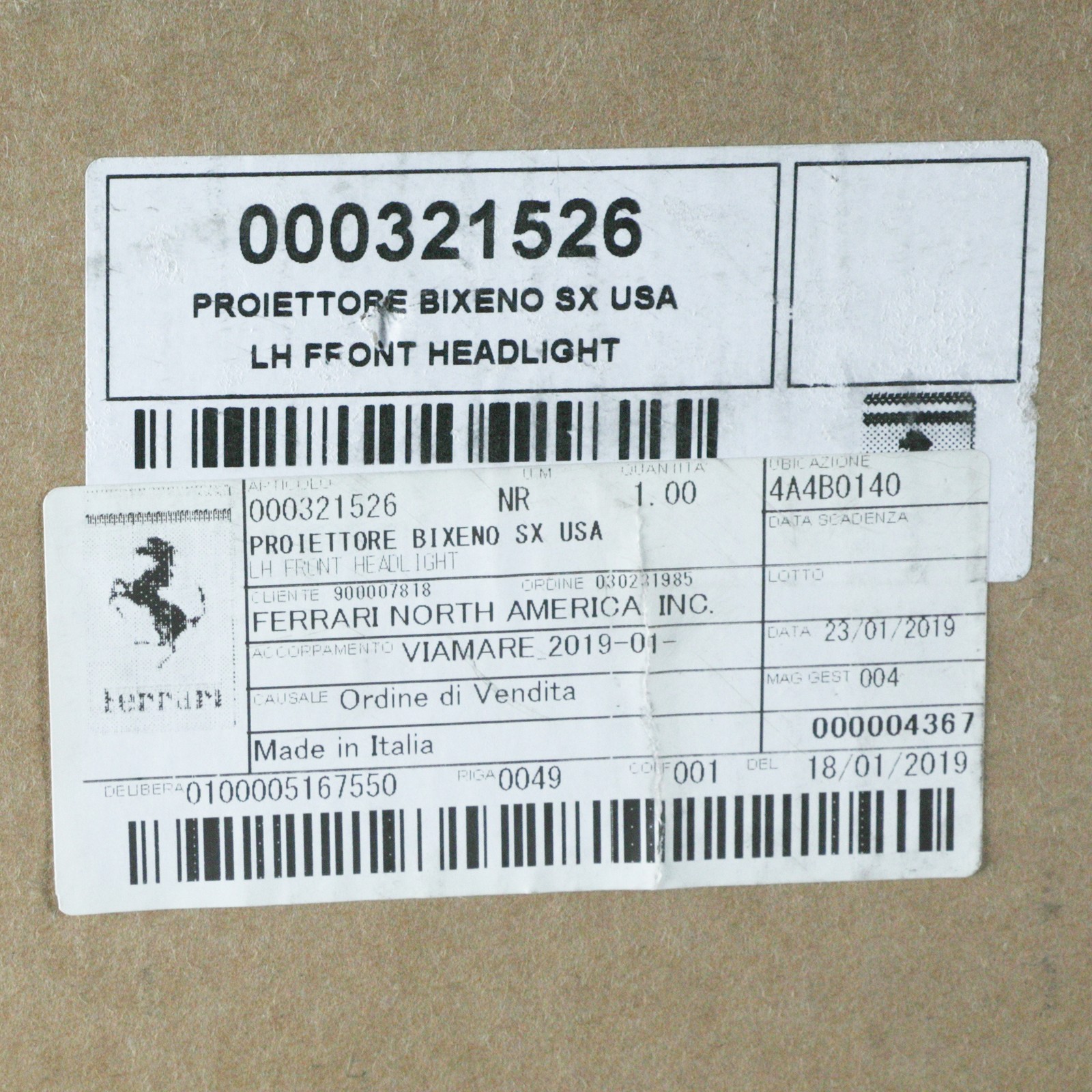 GENUINE Ferrari California T LH Side Bi-Xenon Headlight Assembly OEM NEW 321526