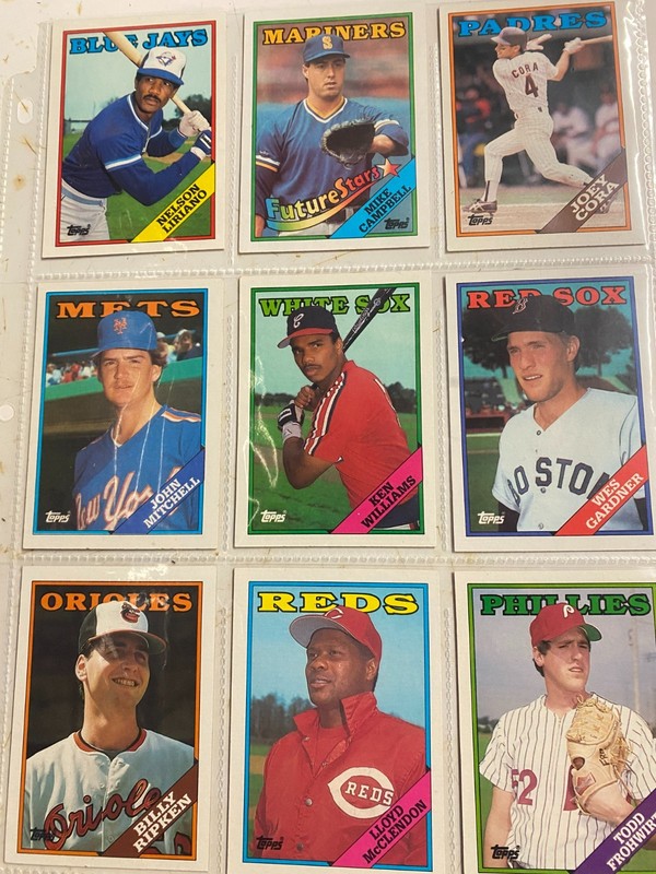 1988 Topps Rookies 9 assorted cards
