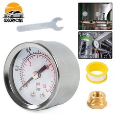 Press Gauge 0-15 Psi Fuel Pressure Oil Pressure 1.5 No Liquid Filled White Dial