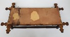 VTG BLACK FOREST CARVED TURNED WOOD WALL TOWEL RACK, REVERSE PAINTING, KITCHEN — photo 3