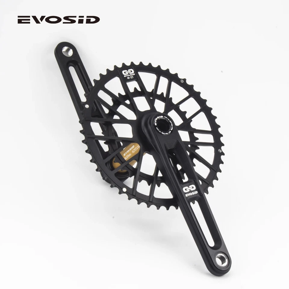 Manivela de bicicleta de carretera 46-30T 48-32T plato de 3 clavos con juego de bielas de bicicleta plegable BB Foto 4 de 4