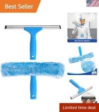 10-Inch Window Washer Kit - Squeegee & Microfiber for Home and Professional Use