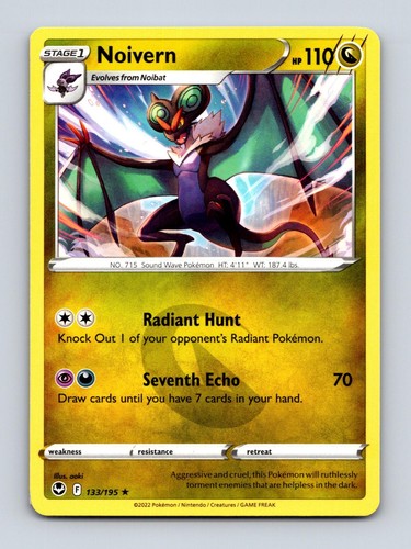 Pokemon Noivern 133/195 Silver Tempest Rare LP