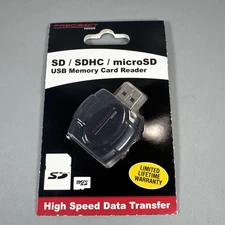 Precision Design SD/SDHC & MicroSD HC Card Reader with USB Adapter. High Speed