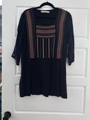 Nice Things Paloma S Tunic shirt dress with embroidery Size 12