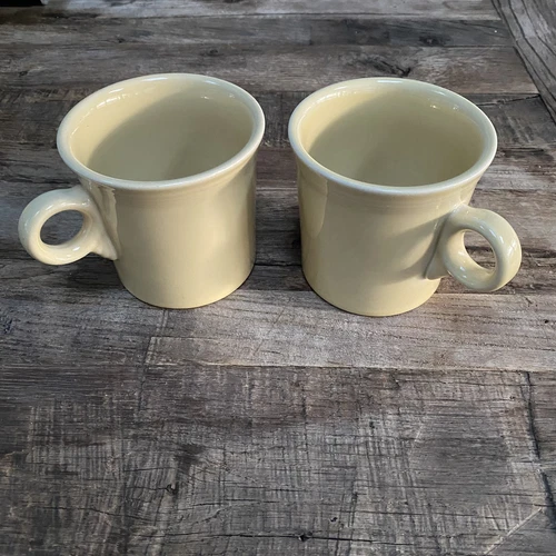 2 Fiestaware Fiesta Ivory Coffee Mug Ring Handle Homer Laughlin HLC