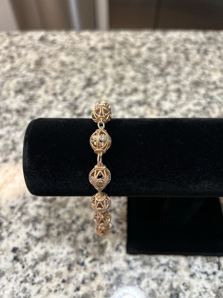 Браслет трюфель Judith Ripka из чистого серебра 14 карат с покрытием из розового золота - Изображение 2 из 4